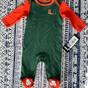 University of Miami Onesie 0-3m NWT